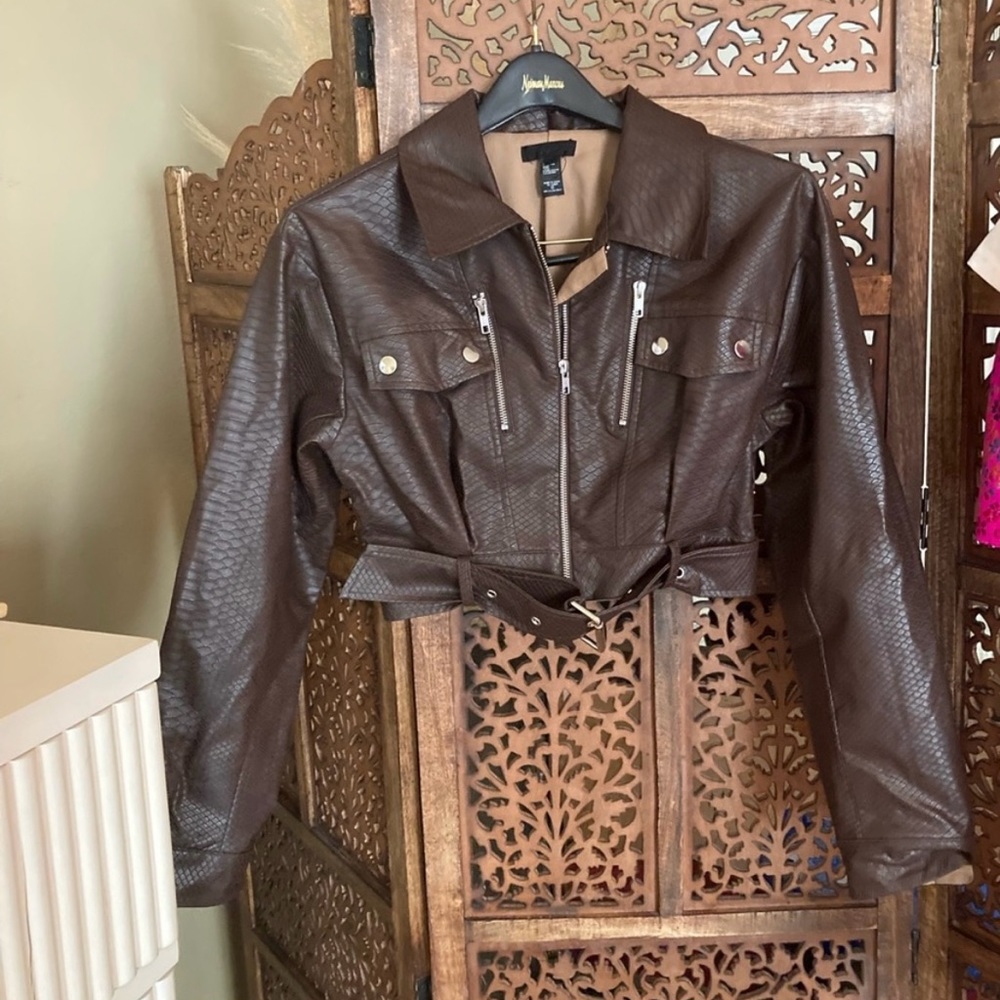 NWOT H:urs oversized cruze jacket in dark brown - Picture 4 of 7